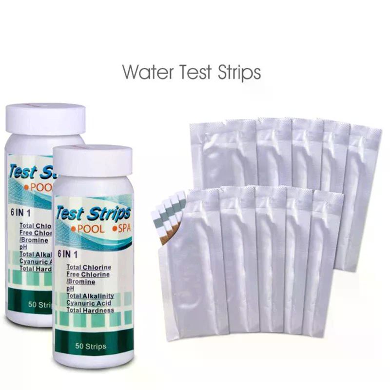 Marine Test Kit - 50 ชิ้น/ขวด 6 อิน 1 แถบทดสอบคลอรีนอเนกประสงค์