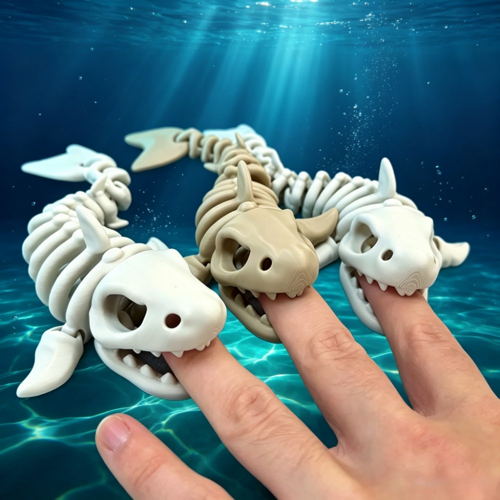 Marine Aquarium All In One - โครงกระดูกฉลามตกแต่งตู้ปลา ของตกแต่งแบบขยับได้ สำหรับสัตว์เลื้อยคลาน ตกแต่งตู้ปลา ที่หลบซ่อนสำหรับปลาและกุ้ง อุปกรณ์ตกแต่งตู้ปลา