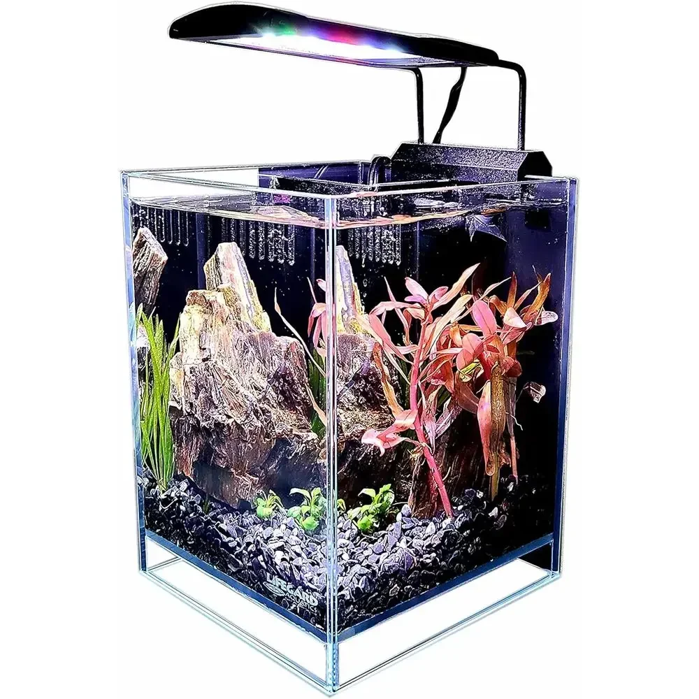 Marine Aquarium All In One - ตู้ปลาคริสตัลใสพิเศษพร้อมระบบกรองในตัว กระจกไร้ขอบ ขอบเอียง ดีไซน์ยกสูง – ระบบไหลเวียนน้ำแบบ