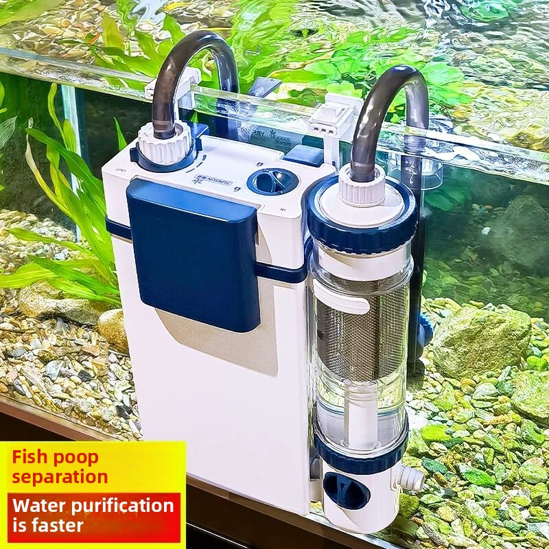 Marine Aquarium Design - SUNSUN ใหม่ถังกรองปลา YBF-500 กรองออกซิเจนแบบบูรณาการเครื่องกรองน้ําปั๊มติดผนังห้องน้ําปลา