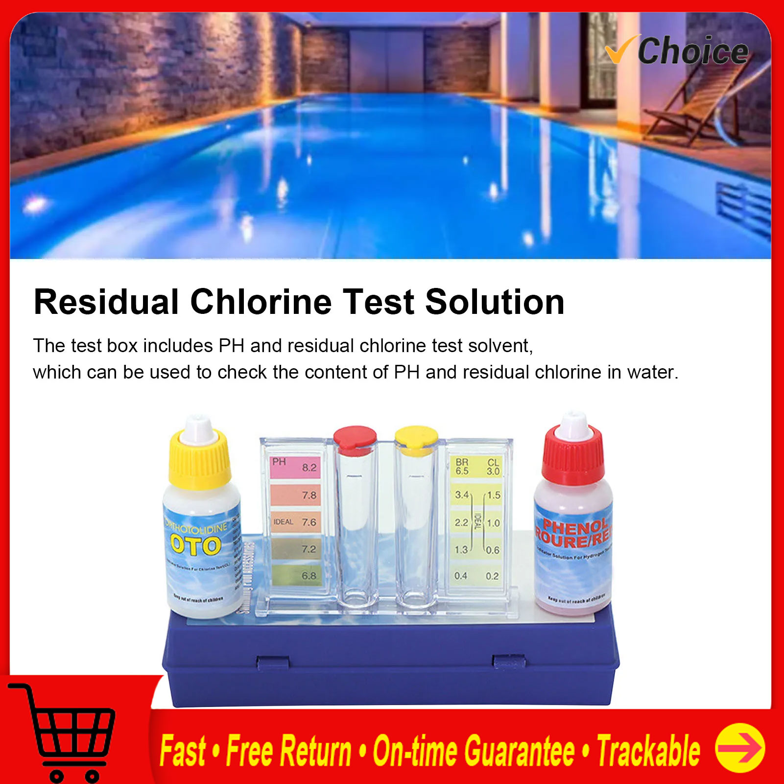 Marine Test Kit - การทดสอบโซลูชันการทดสอบคุณภาพน้ําของท่อพร้อมเครื่องมือท่อแถบทดสอบสําหรับโซลูชันการทดสอบการตรวจจับคลอรีนตกค้าง PH