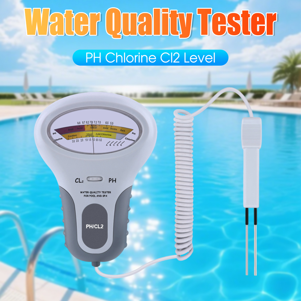 Marine Test Kit - เครื่องวัดระดับคลอรีนในน้ำแบบมืออาชีพ พร้อมโพรบวัดค่า pH และคลอรีน Cl2 สำหรับตรวจสอบคุณภาพน้ำในสระว่ายน้ำและสปา