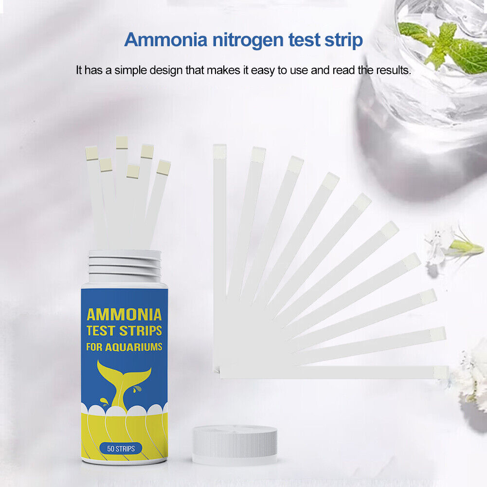 Marine Test Kit - แถบทดสอบคุณภาพน้ำแอมโมเนียไนโตรเจนแบบเร็ว ชุดทดสอบคุณภาพน้ำสำหรับตู้ปลาและบ่อน้ำ แบบเร็ว