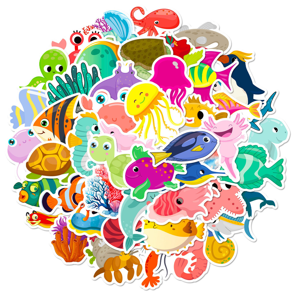 สติกเกอร์สัตว์ทะเล 50 ชิ้น - ส - Marine Aquarium Design บทวิจารณ์และราคา