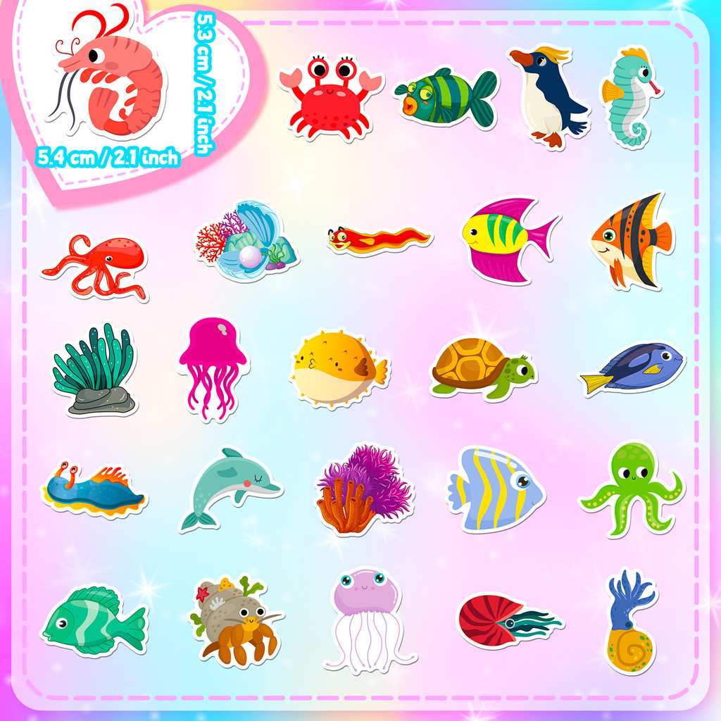 สติกเกอร์สัตว์ทะเล 50 ชิ้น - ส - Marine Aquarium Design บทวิจารณ์และราคา
