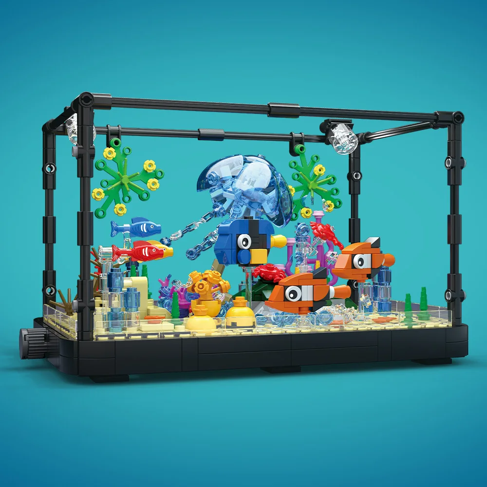 ชุดบล็อกตัวต่อตู้ปลาพร้อมไฟ，ตู - Marine Aquarium Tanks บทวิจารณ์และราคา
