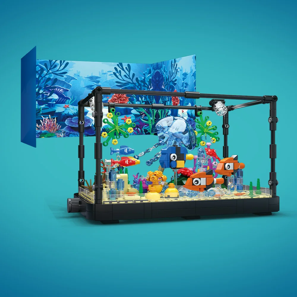 ชุดบล็อกตัวต่อตู้ปลาพร้อมไฟ，ตู - Marine Aquarium Tanks บทวิจารณ์และราคา