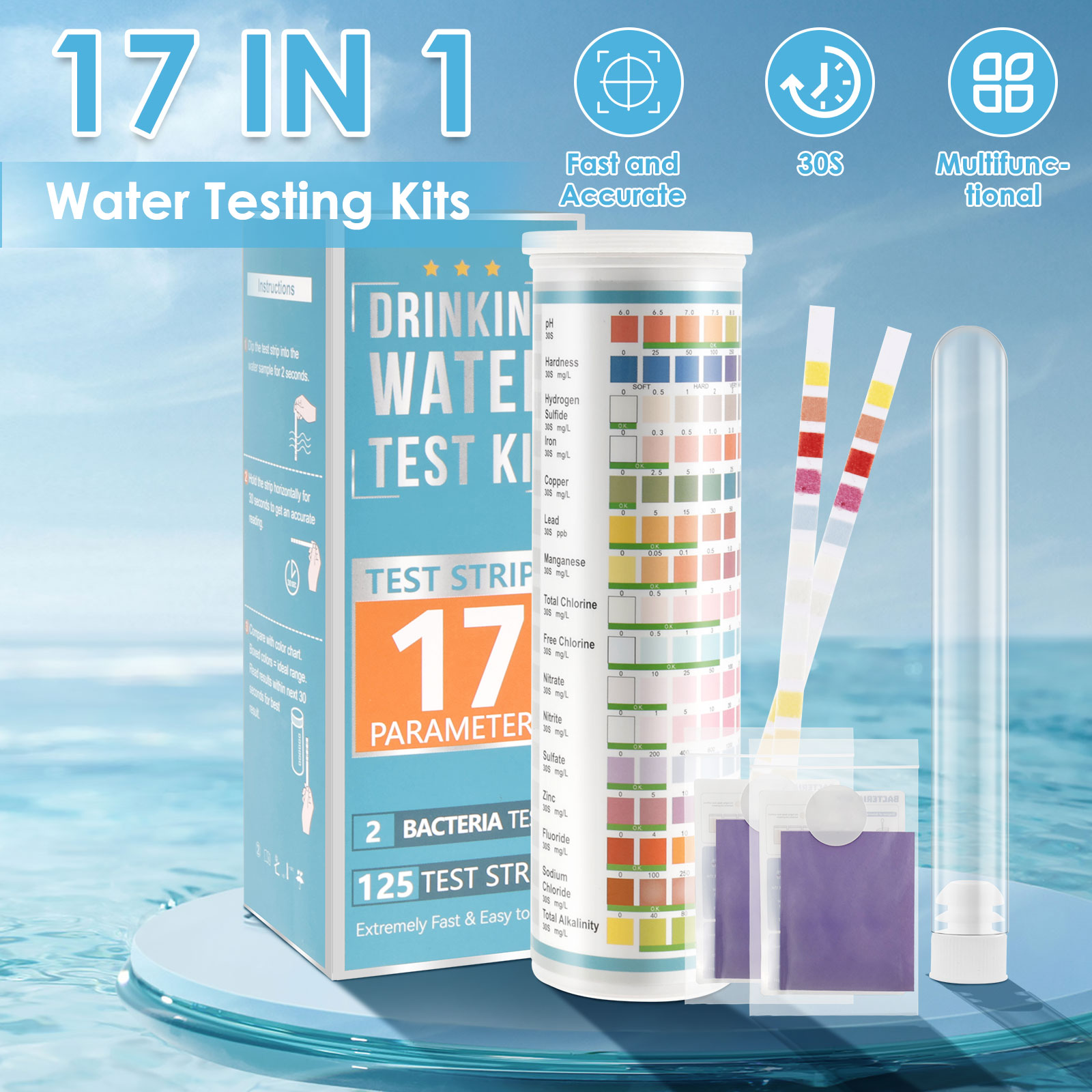 5-17 in 1 Aquarium Test Strips - Marine Test Kit บทวิจารณ์และราคา